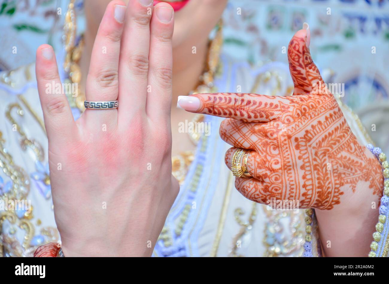 Morocco henna ceremony moroccan bride hi-res stock photography and