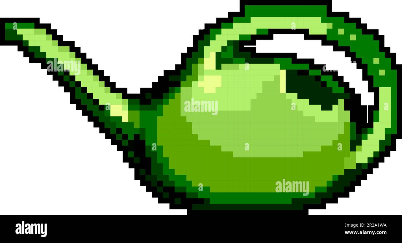 garden watering can game pixel art vector illustration Stock Vector