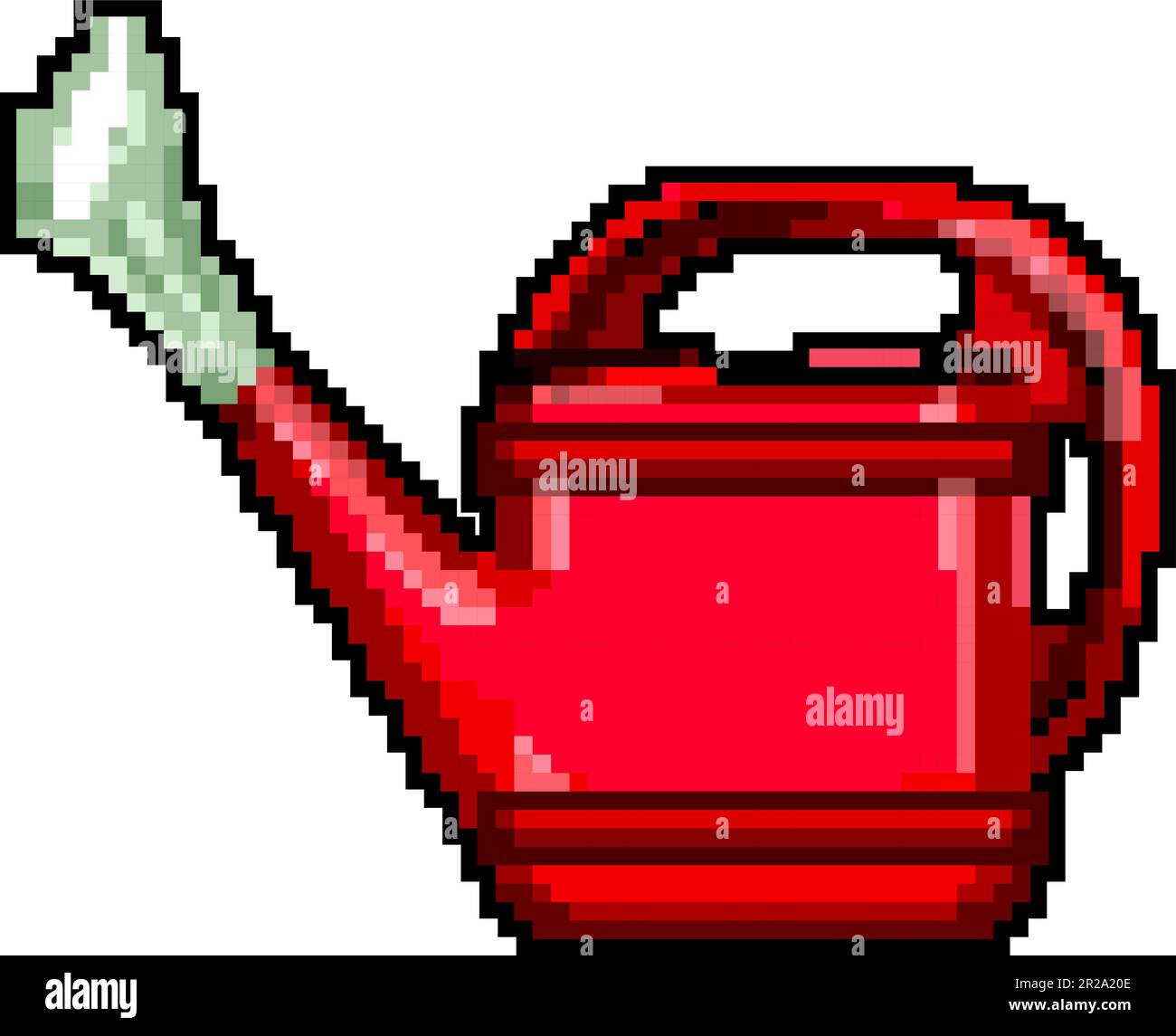 agriculture watering can game pixel art vector illustration Stock