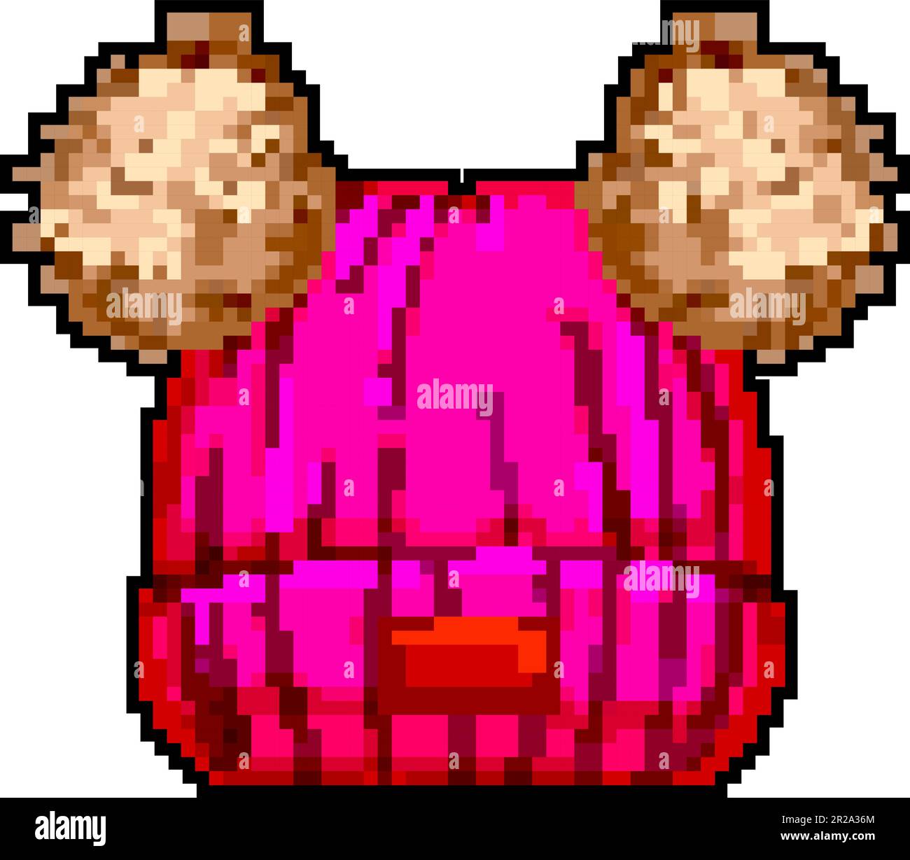 cold winter hat kid game pixel art vector illustration Stock Vector