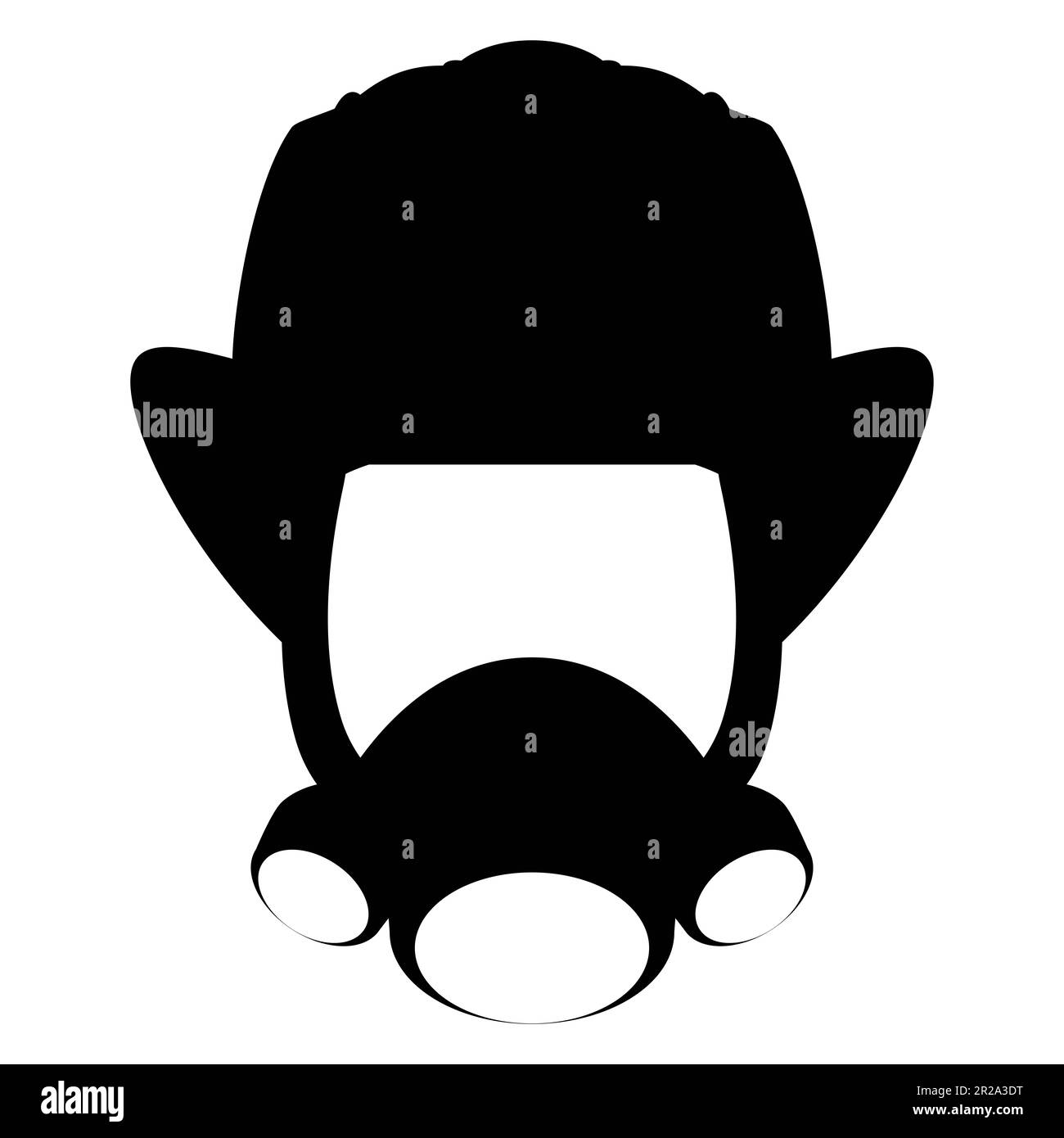 Firefighter Mask silhouette. Helmet of a firefighter. Colorful illustration on a white background. Stock Photo