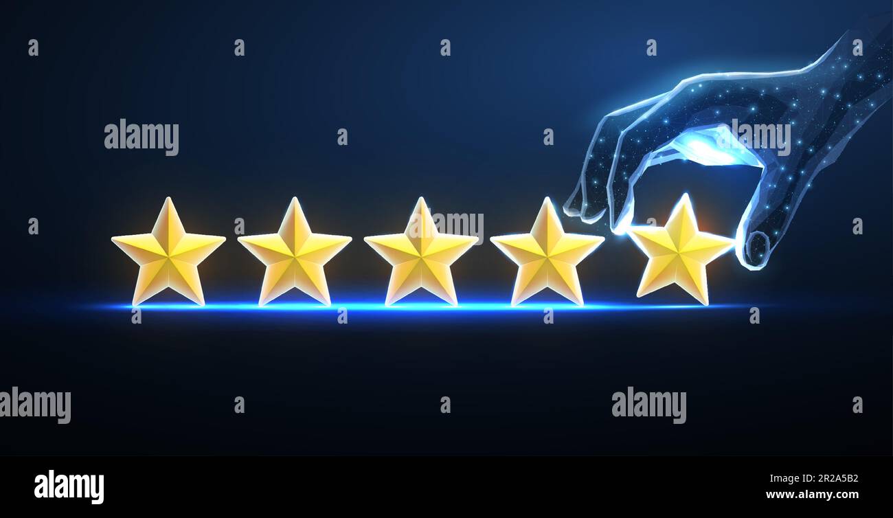 Tars Hand Five stars hand blue hi-res stock photography and images - Alamy