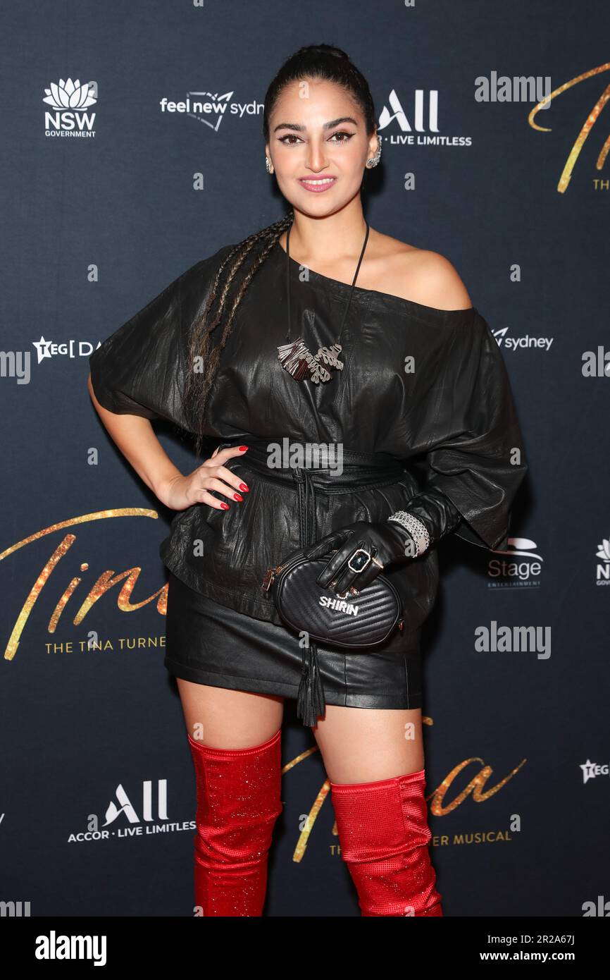May 18, 2023: SHIRIN HEIDARI attends the Opening Night Australian Premiere  of 'Tina - The Tina Turner Musical' at the Theatre Royal Sydney on May 18,  2023 in Sydney, NSW Australia (Credit