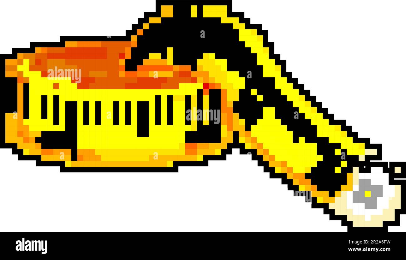 scale yellow measuring tape game pixel art vector illustration Stock