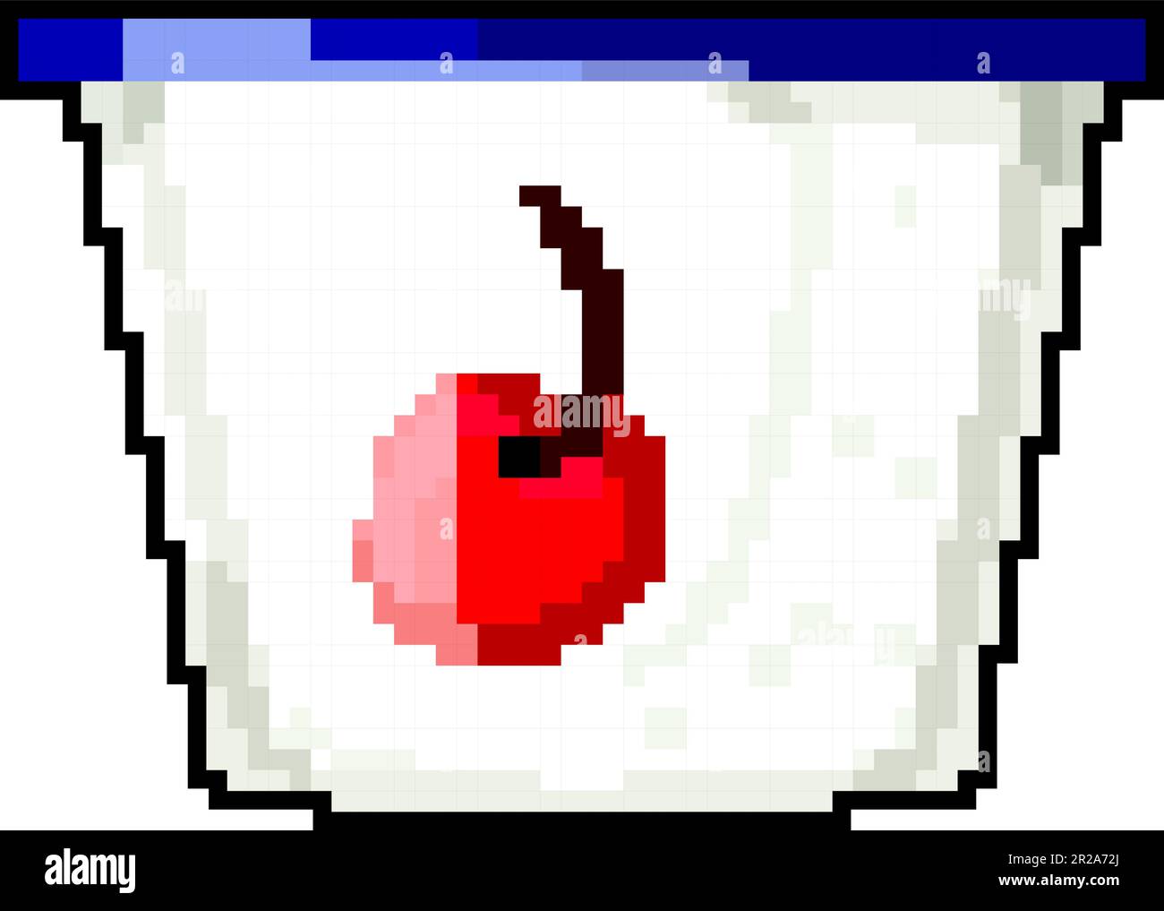 dessert yogurt package game pixel art vector illustration Stock Vector