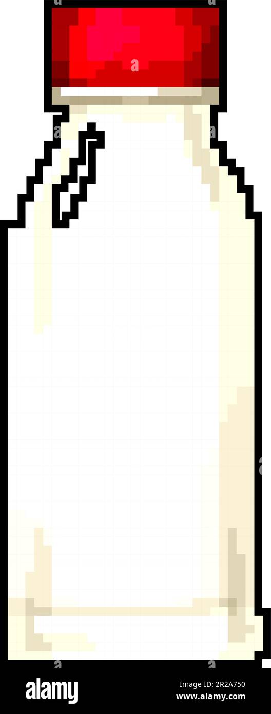milk yogurt package game pixel art vector illustration Stock Vector