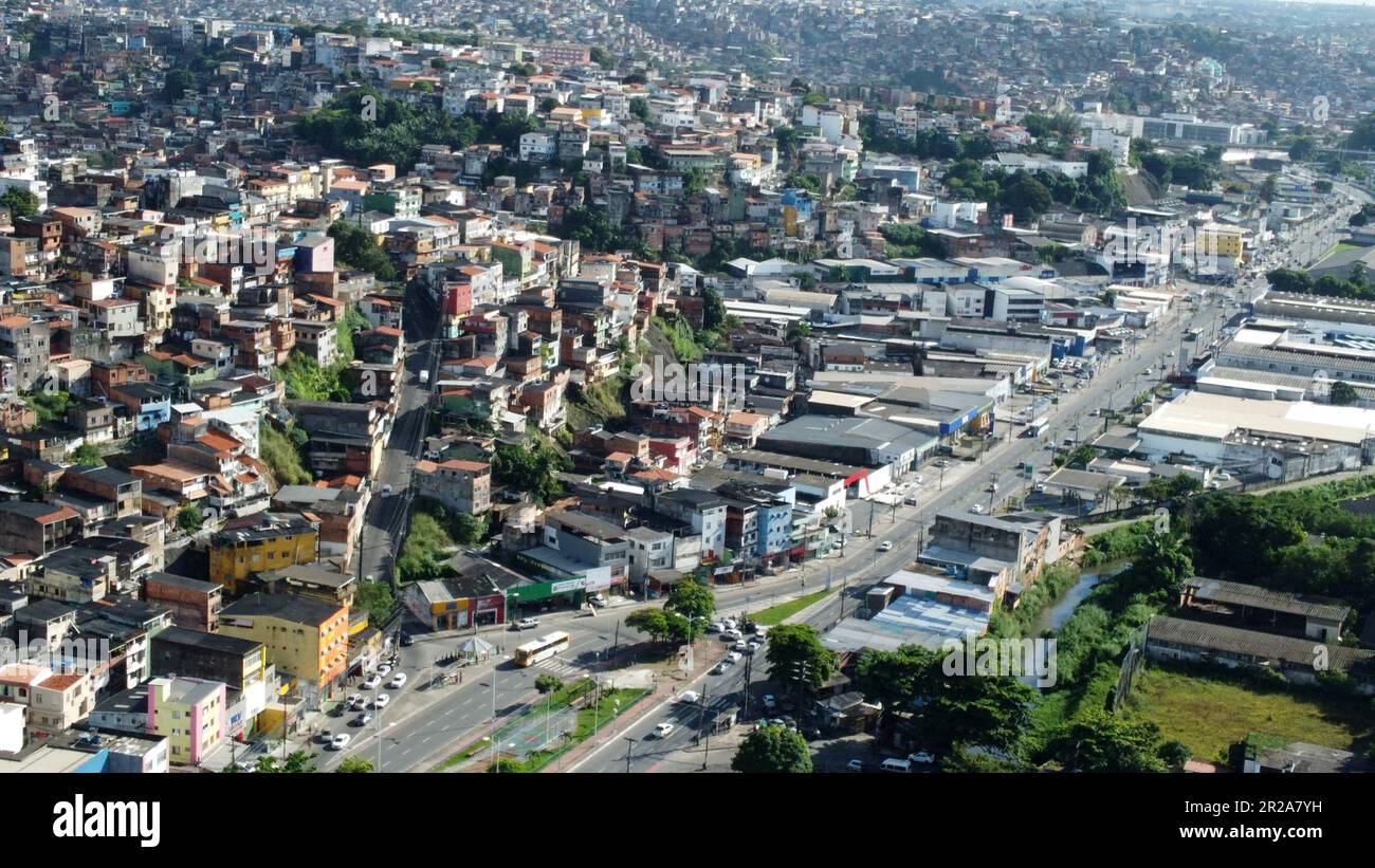 salvador, bahia, brazil may 17, 2023 view of slum dwellings in the