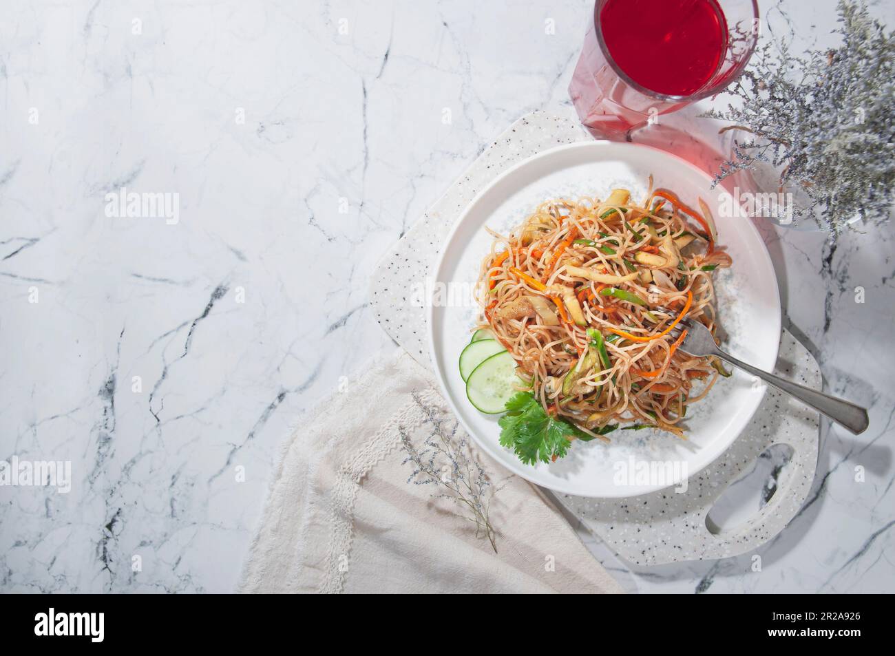 Useful salad for proper nutrition. Vitamin salad. Korean salad Stock