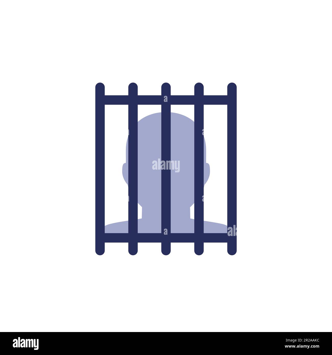 convict or inmate in a cell icon Stock Vector