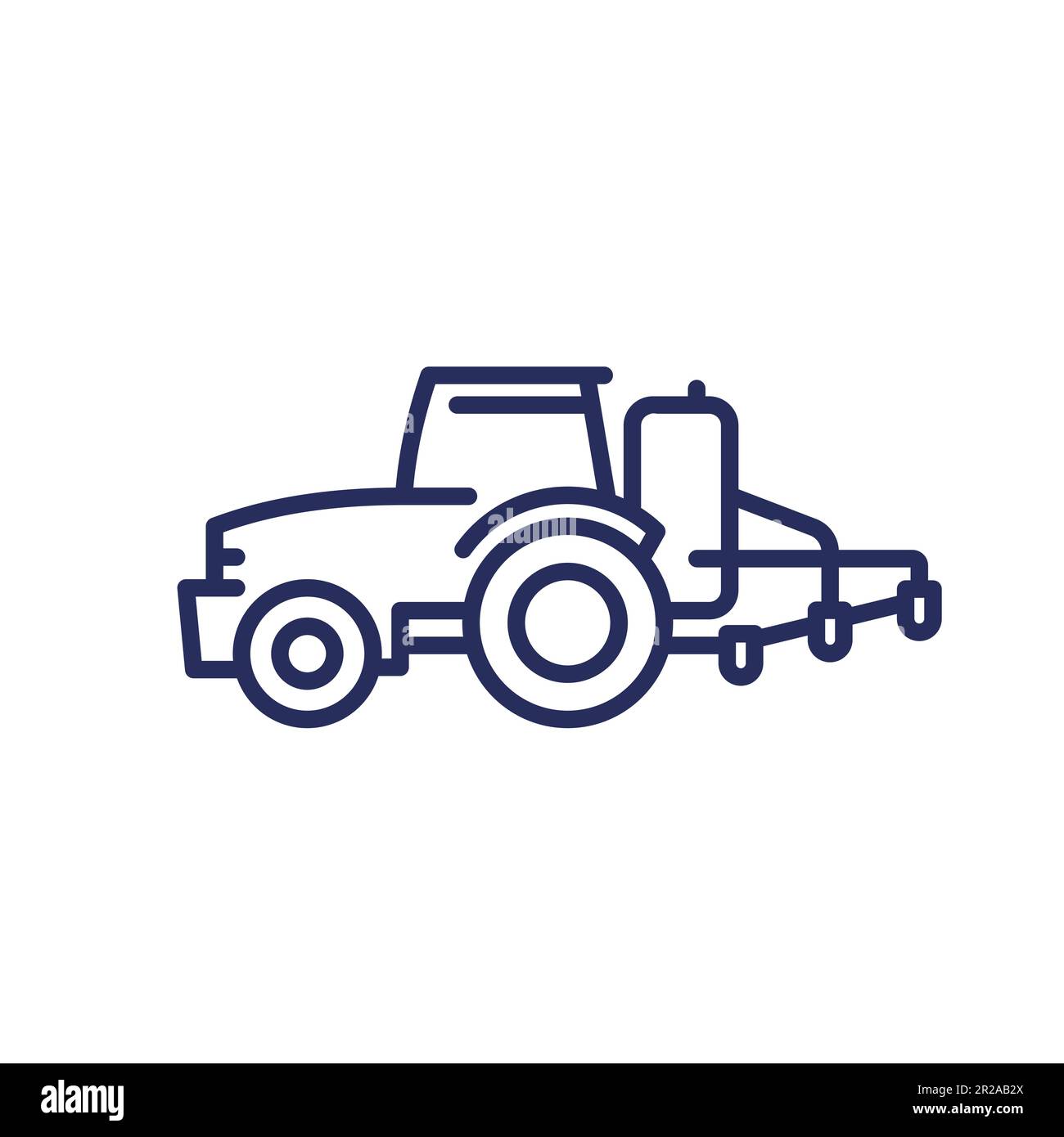 tractor, agrimotor with sprayer line icon Stock Vector