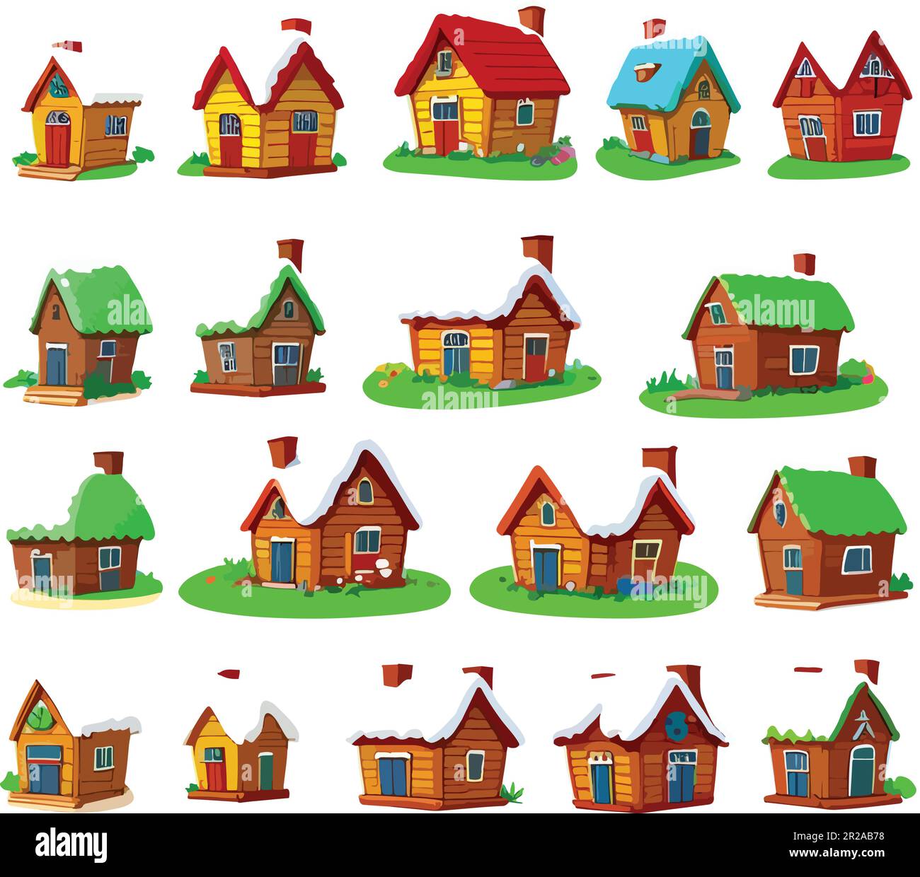 Incredible fantasy dwarf house village art vector Stock Vector