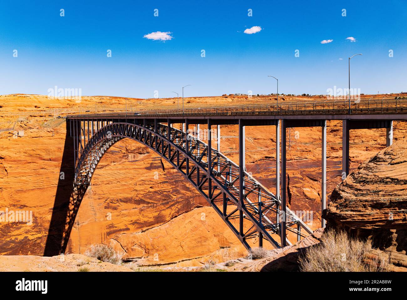 Glen Canyon Bridge over Colorado River & Glen Canyon Dam; Page; Arizona ...