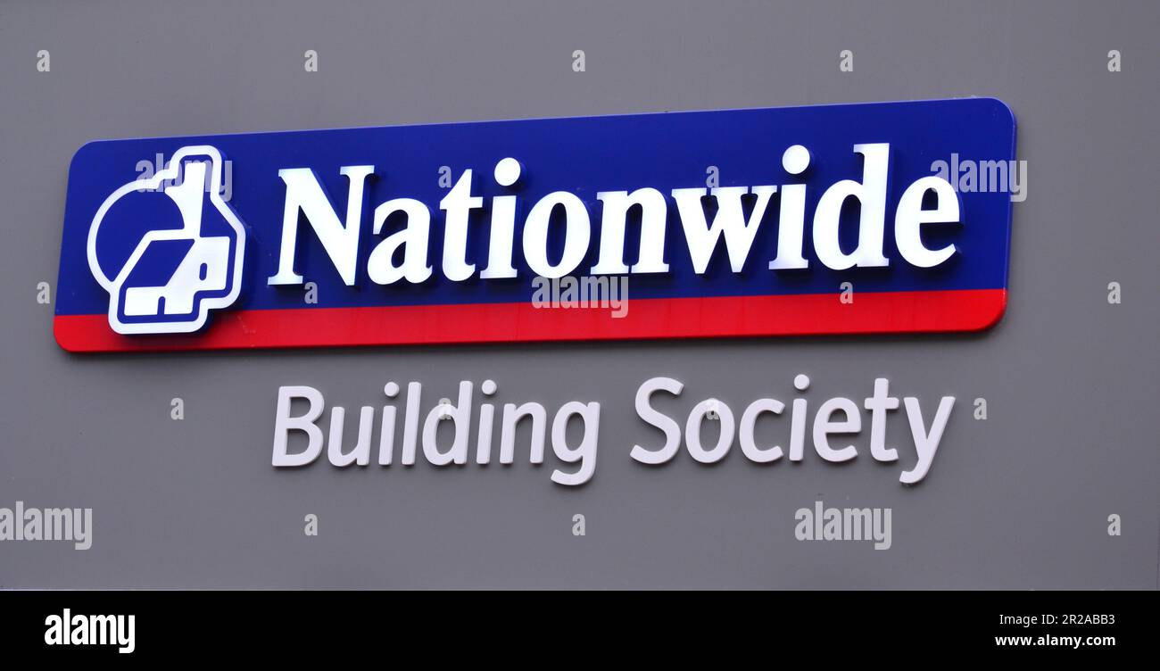 Exterior sign of Nationwide Building Society Branch in Market Street