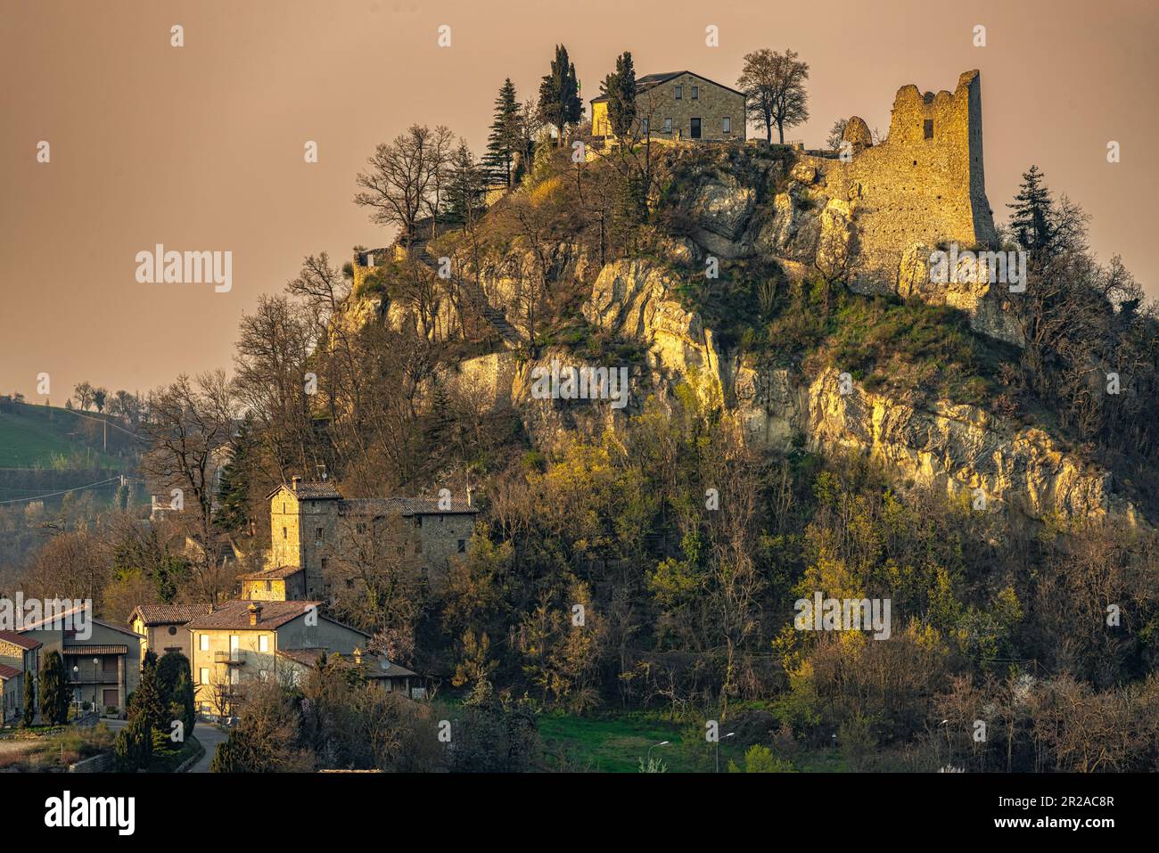 Hillside remains of Matilda of Canossa's 10thcentury castle, converted into a monastery, with