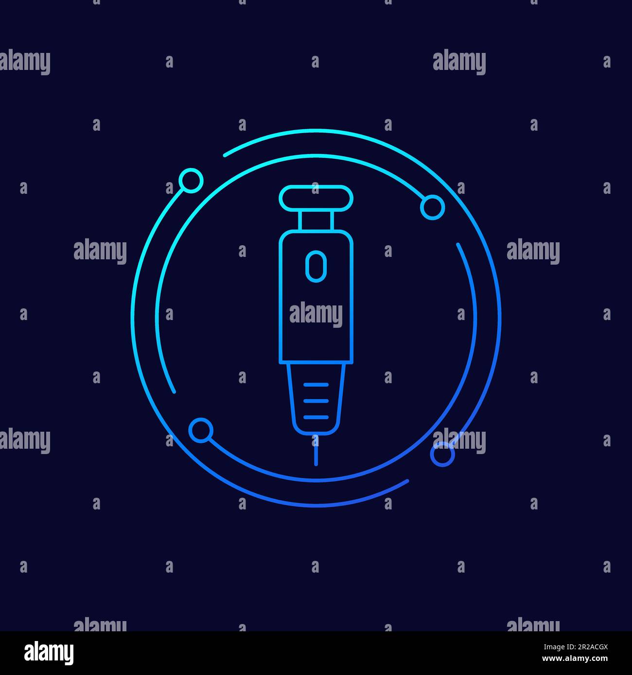 insulin pen icon, insulin injection linear design Stock Vector Image