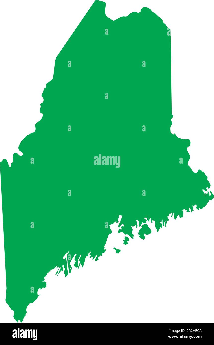 green-cmyk-color-map-of-maine-usa-stock-vector-image-art-alamy