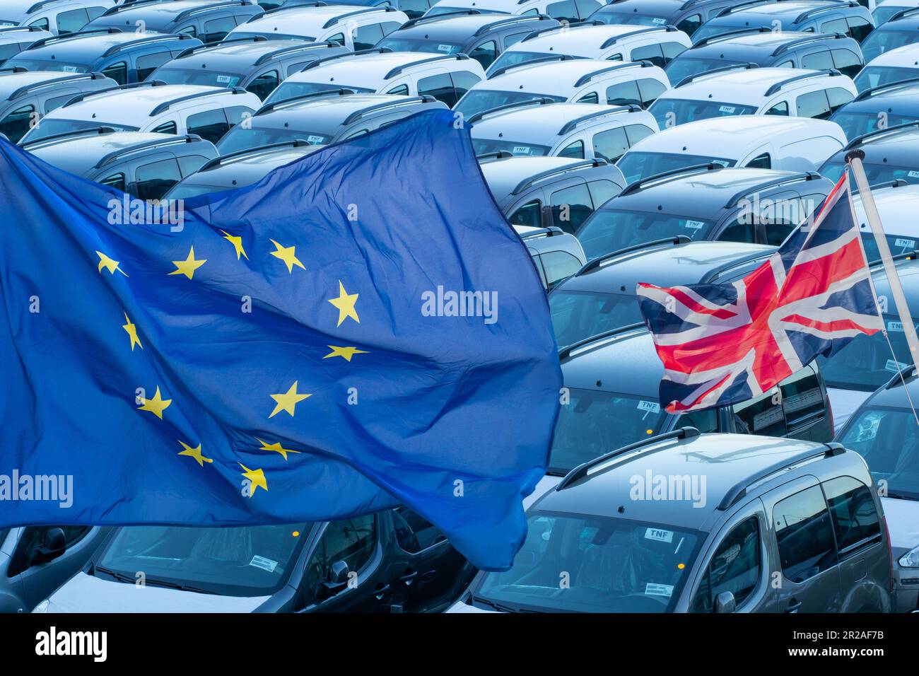 New car sales, manufacturing, electric, motor industry net zero, Brexit, electric batteries... UK concept Stock Photo