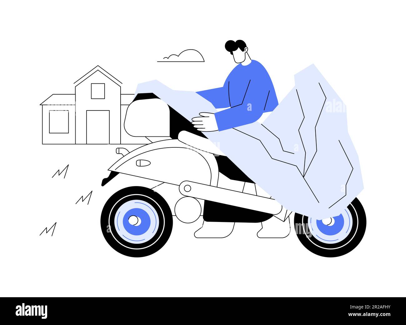 Motor scooter cover abstract concept vector illustration Stock Vector