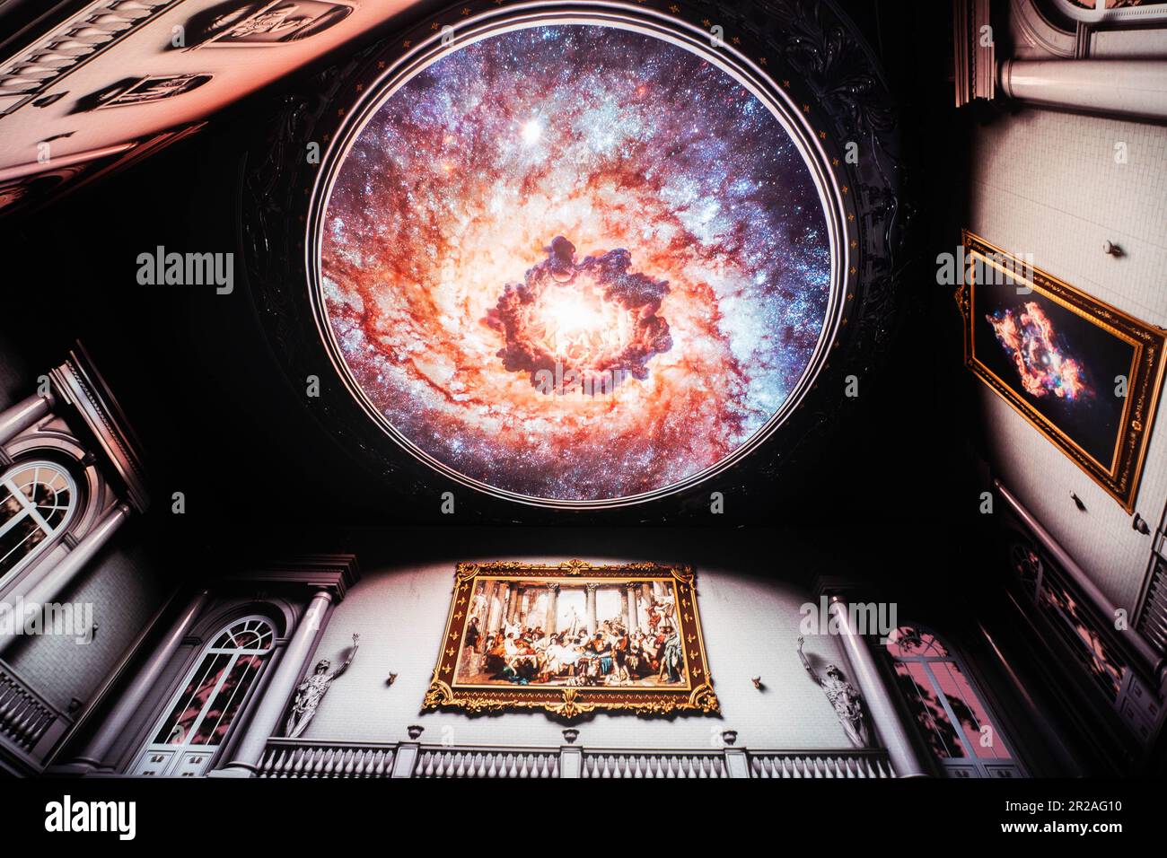 London UK. 18 May 2023 . Visitors view a visual installation"The Summer