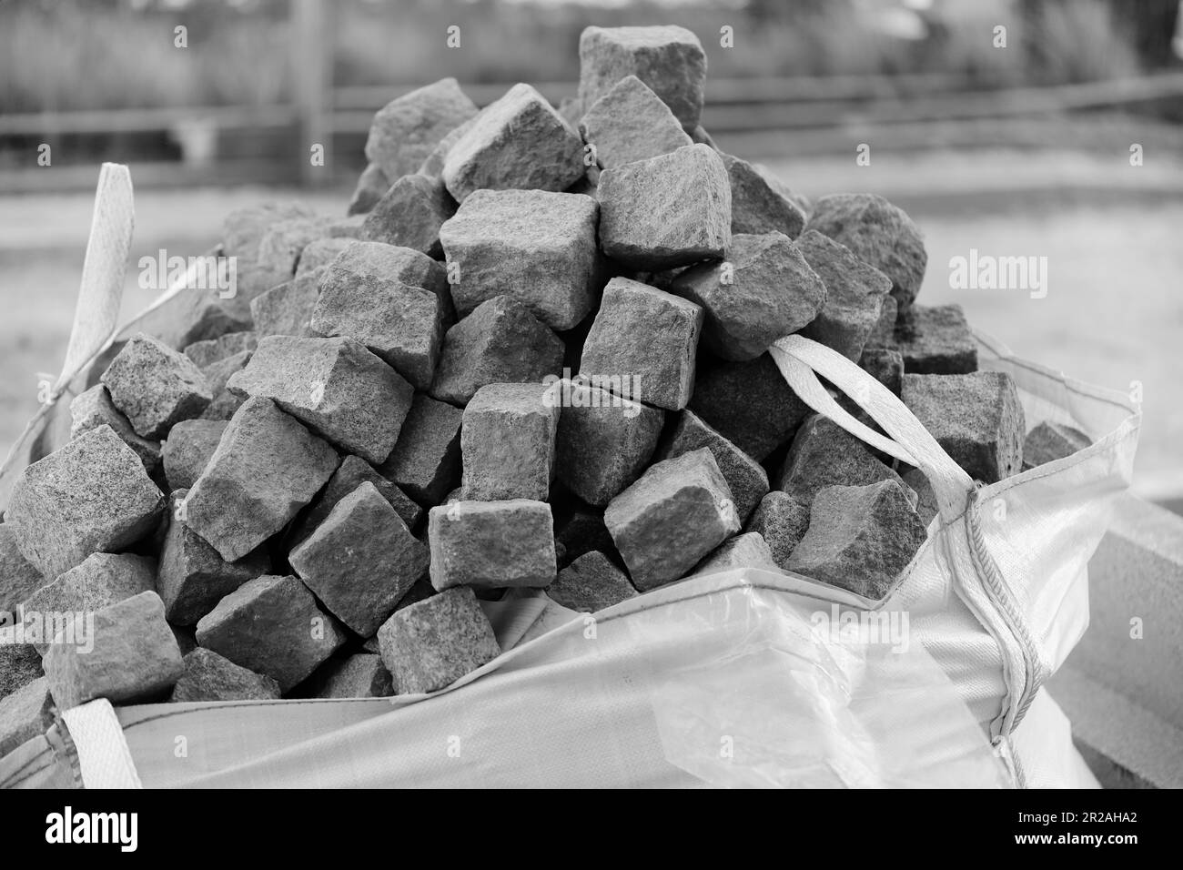 Gray paving stones in a transport bag Stock Photo Alamy