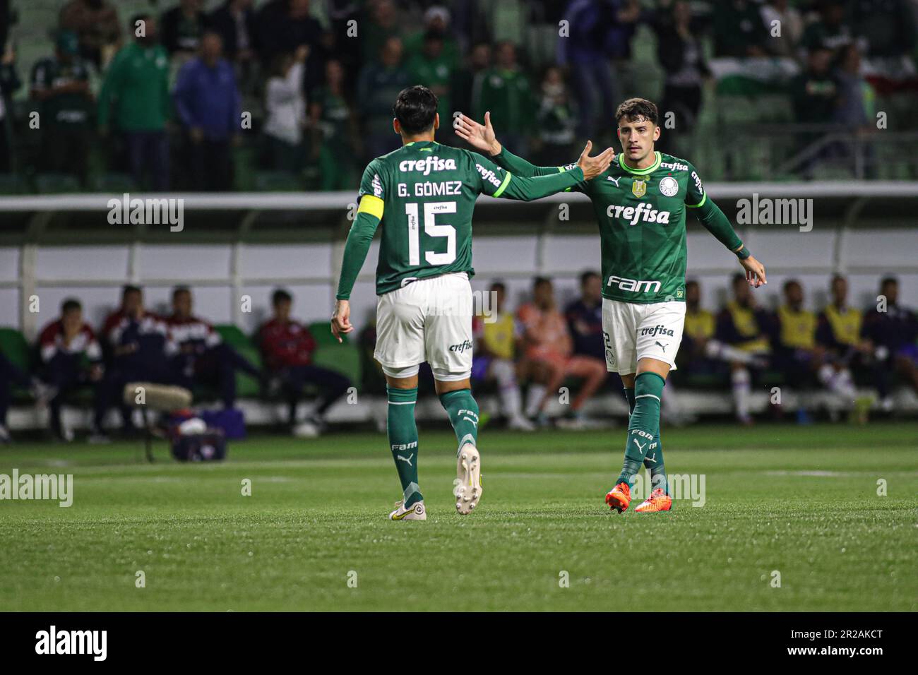 Gustavo Gómez do Palmeiras, durante a partida entre Avaí e Palmeiras, pela  14ª rodada do Campeonato Brasileiro Série A 2022, no Estádio da Ressacada  neste domingo 26. (Photo by pressinphoto/Sipa USA Stock