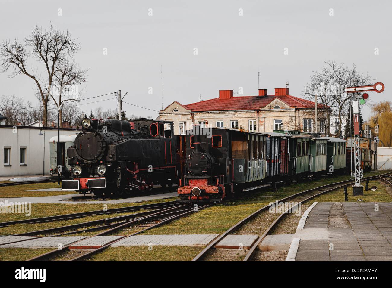 Steam at the railway station Stock Photo Alamy