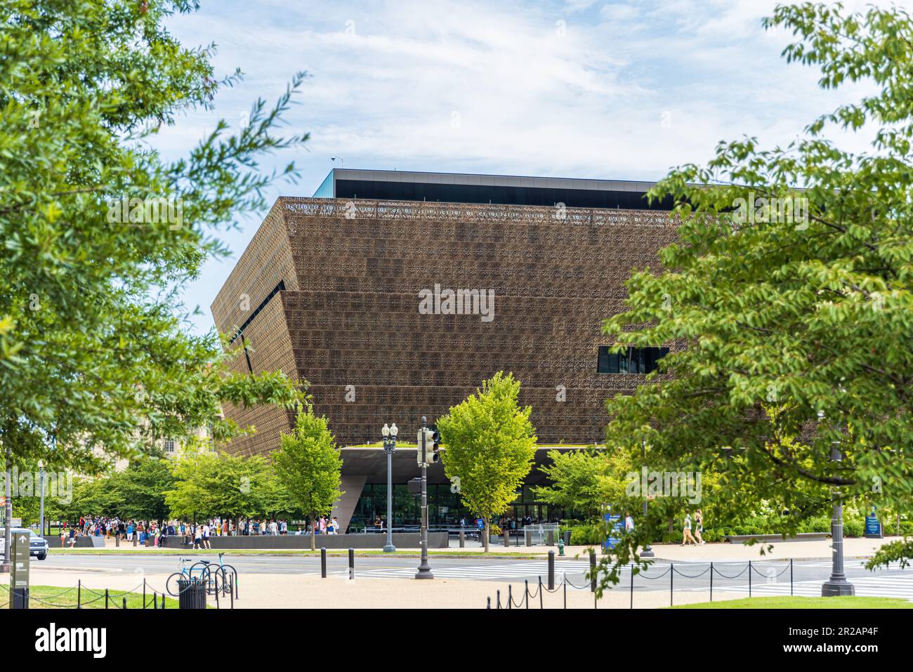 WASHINGTON DC, MAY 10: View of Smithsonian National Museum of African American History and Culture NMAAHC Stock Photo
