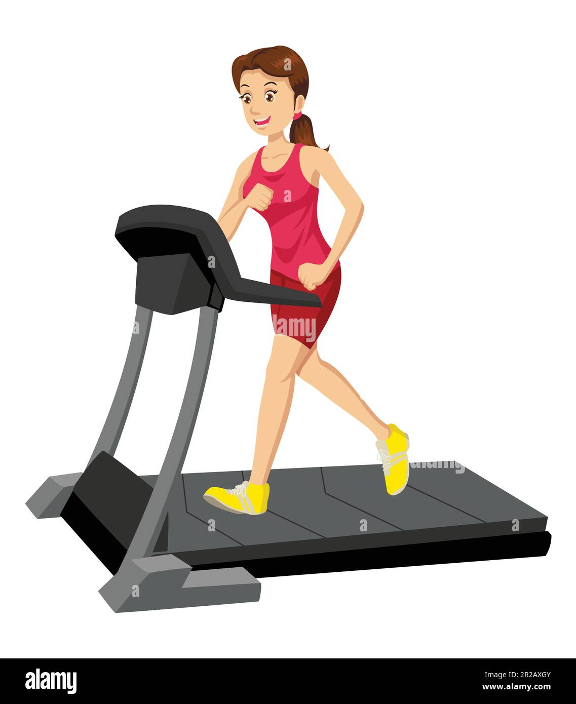 Cartoon illustration of a woman on a treadmill Stock Vector Image & Art ...