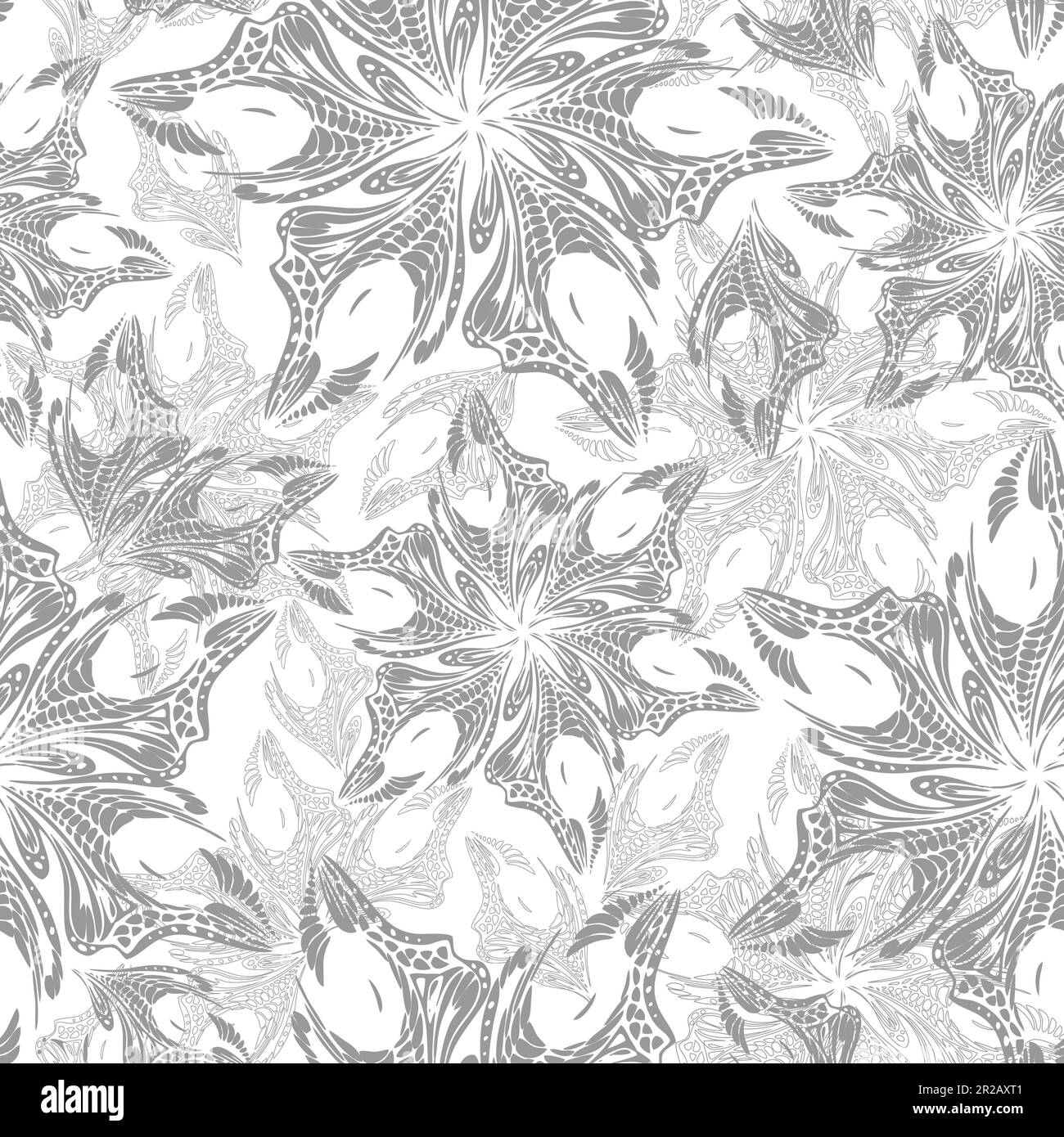 seamless gray openwork pattern of abstract decorative elements on a ...