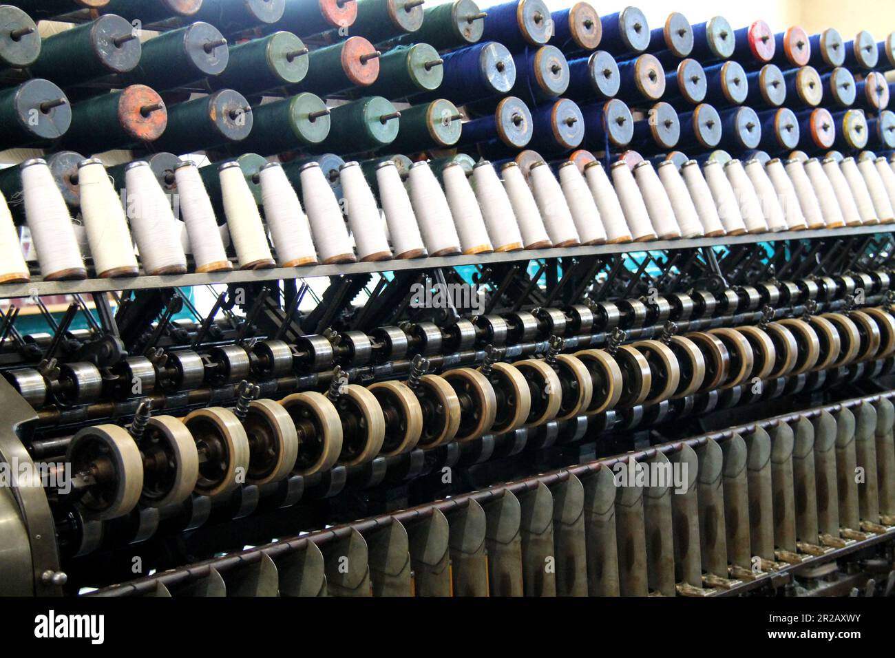 Green Spindle Weaving Machine Used To Make Cloth Stock Photo - Image of  garment, culture: 154004772