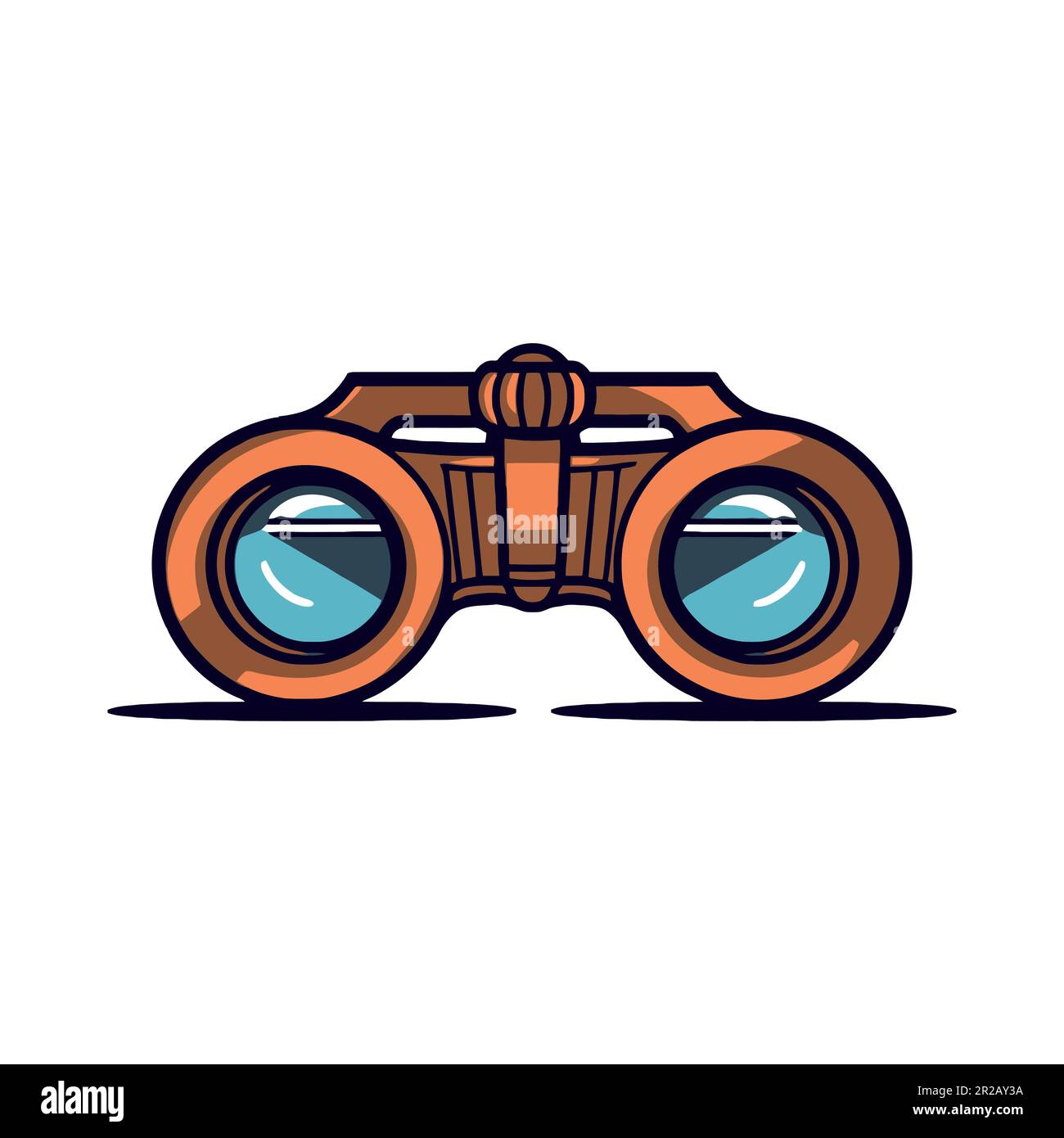 Binoculars for observation. Single icon in cartoon style isolated on