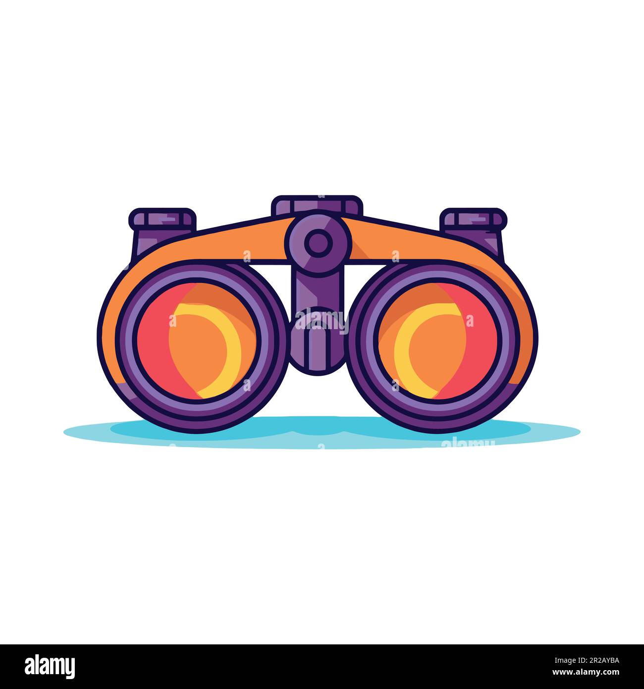 Binoculars for observation. Single icon in cartoon style isolated on