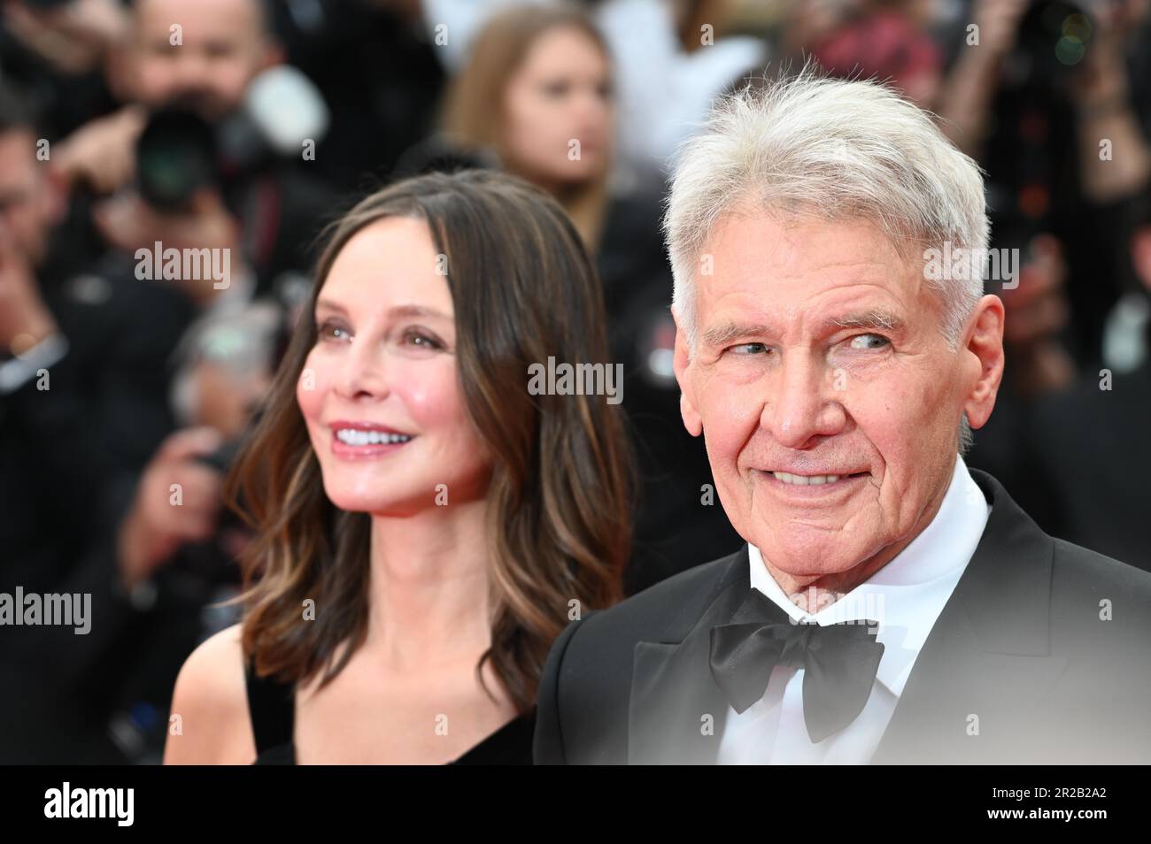 Cannes, France. 14th May, 2023. 76th Cannes Film Festival 2023, Red Carpet Film “ Indiana Jones And The Dial Of Destiny “ Pictured: Calista Flockhart, Harrison Ford Credit: Independent Photo Agency/Alamy Live News Stock Photo