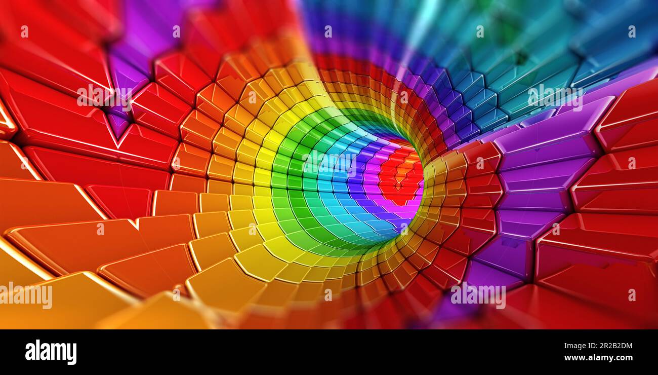 Rainbow colors technology background 3d rendering panorama Stock Photo ...