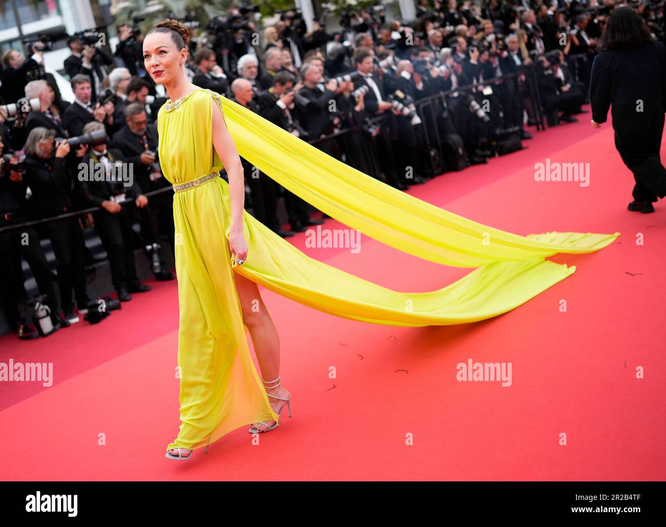 Fatima AlBanawi poses for photographers upon arrival at the premiere of