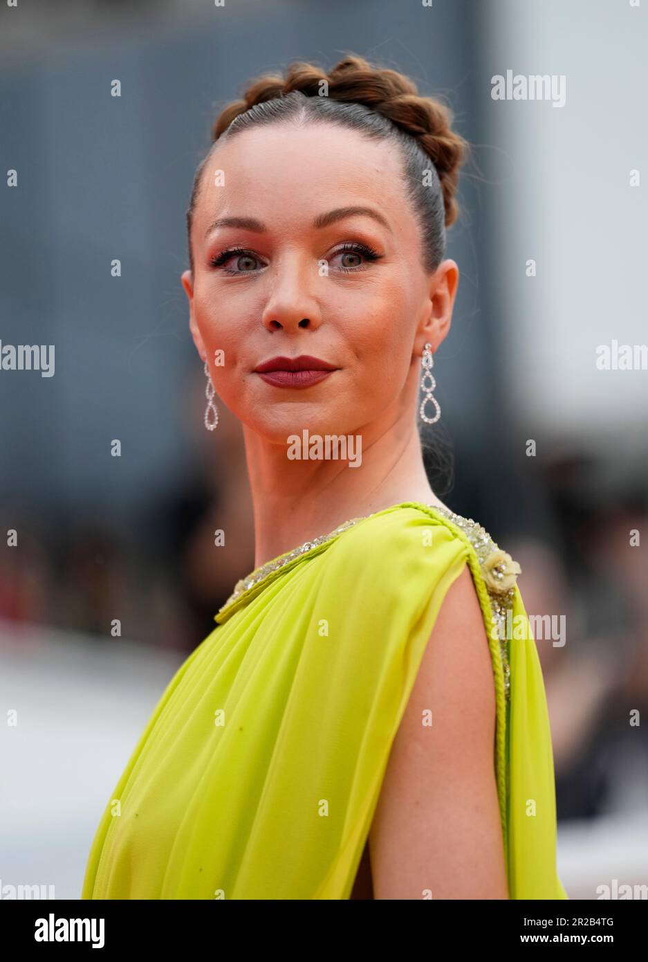 Fatima AlBanawi poses for photographers upon arrival at the premiere of