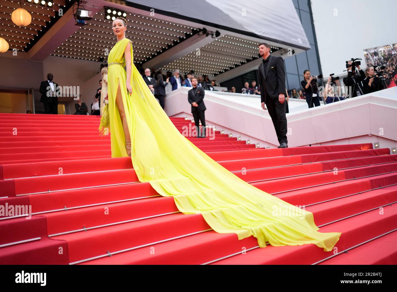 Fatima AlBanawi poses for photographers upon arrival at the premiere of