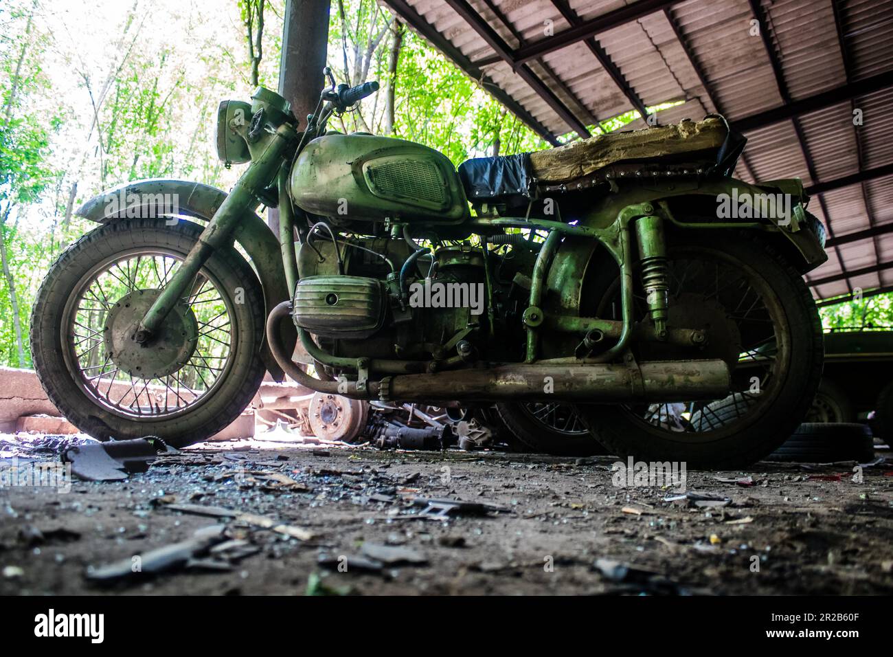Ukrainian army sidecar motorcycle used by soldiers of the 28th ...