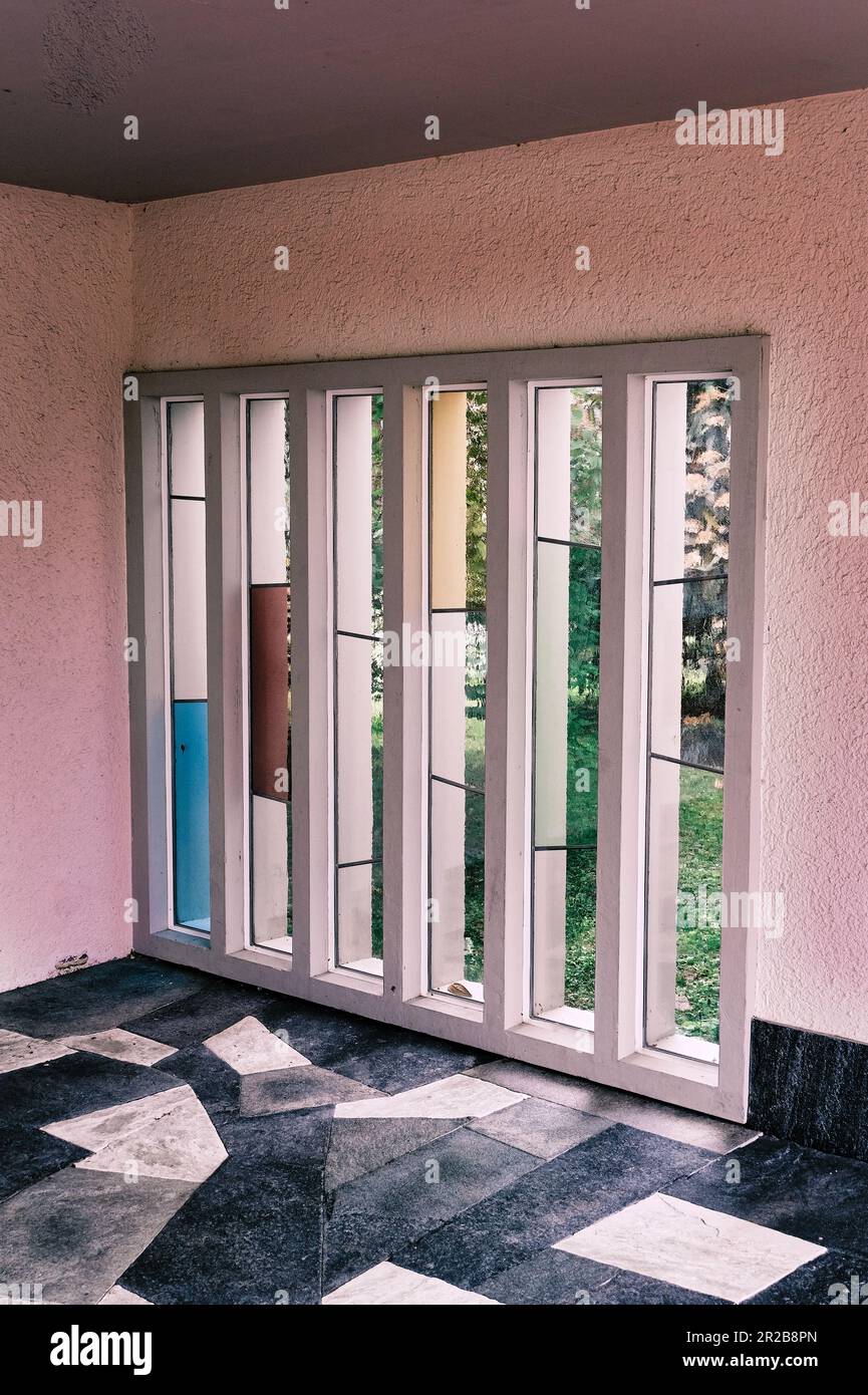 Window Colorful Translucent A stained glass window showcases a masterpiece of vibrant colors and ...
