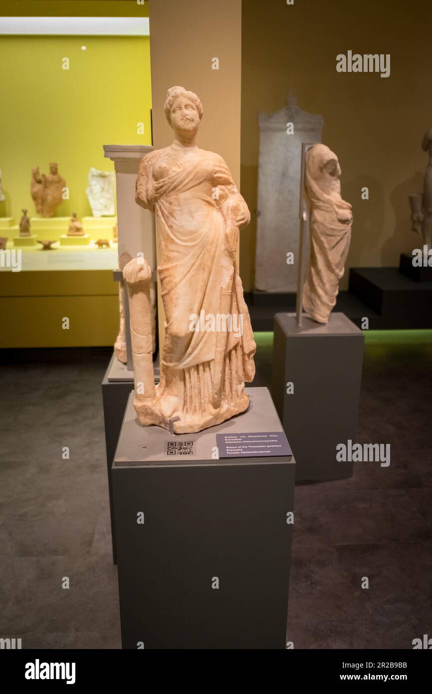 Exhibits from the classical antiquity period of ancient Greece . Diachronic Museum of Larissa , Greece Stock Photo