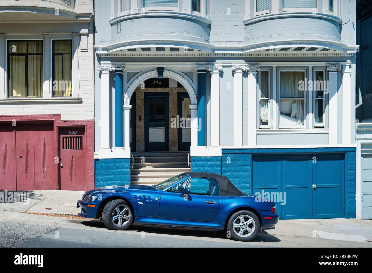 BMW Z3 roadster is parked in San Francisco, California, USA Stock Photo