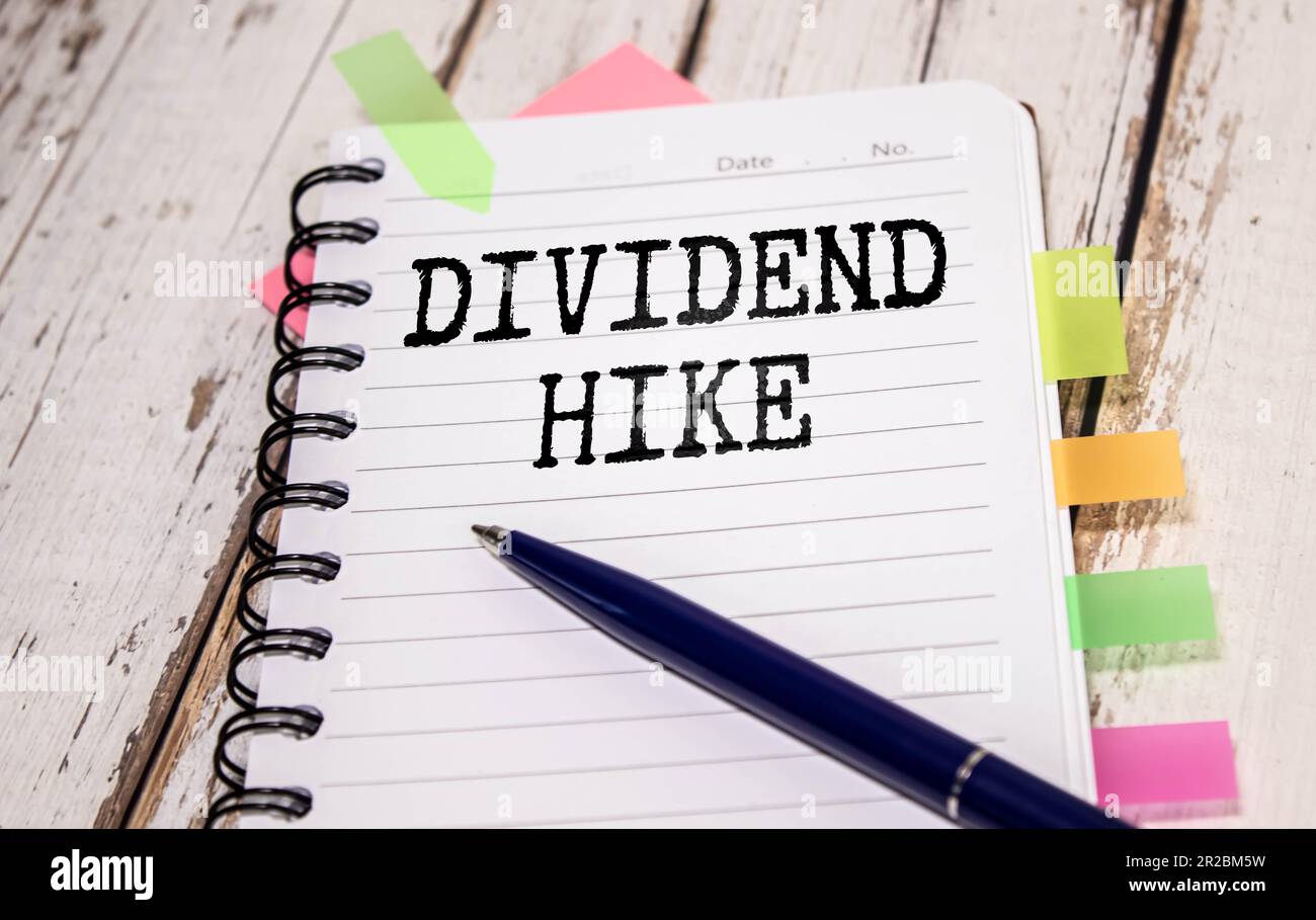 text Dividend Hike , business concept with space for text Stock Photo