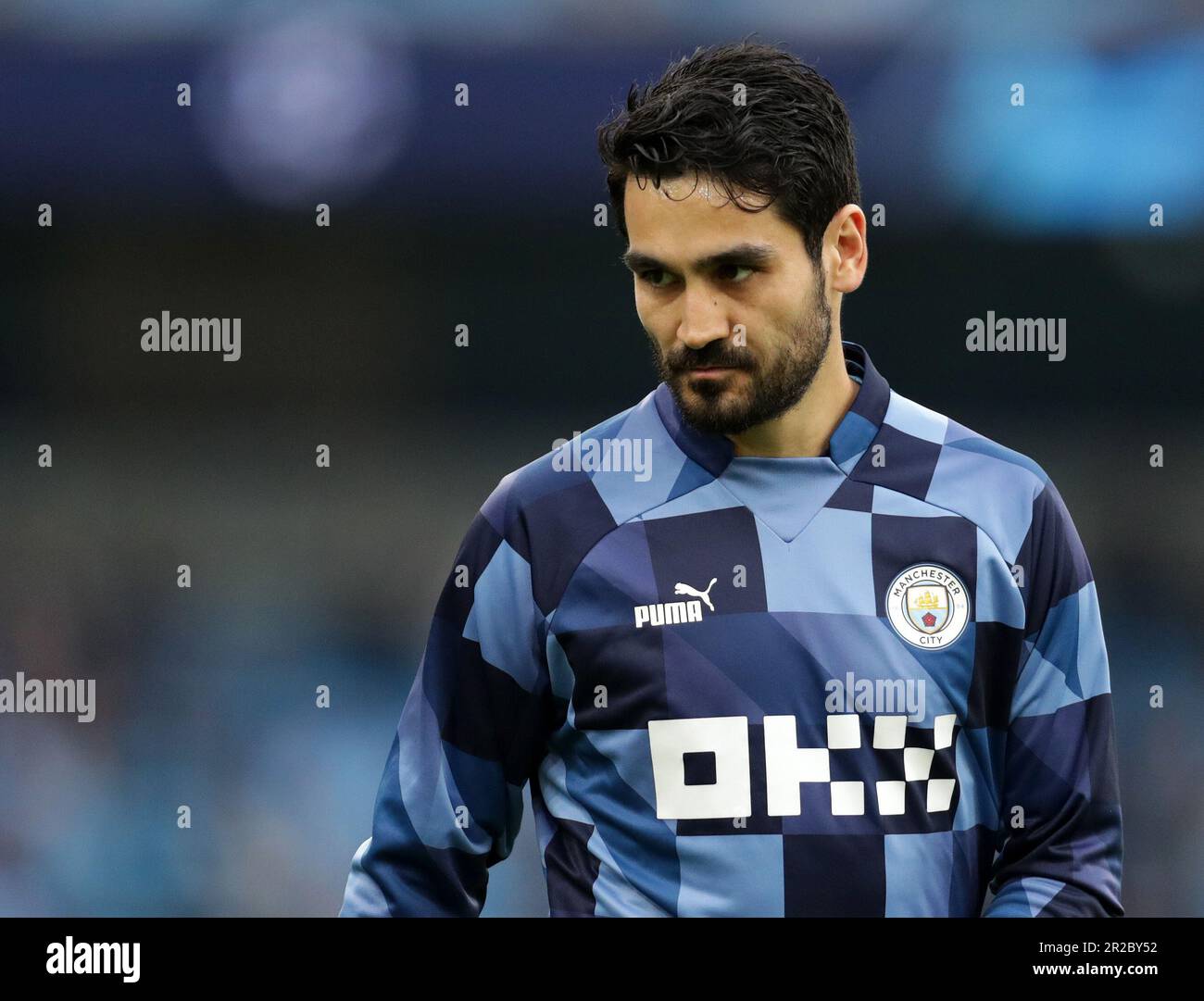 Etihad Stadium, Manchester, UK. 17th May, 2023. Champions League Football, Semi Final Second Leg, Manchester City versus Real Madrid; Ilkay Gundogan of Manchester City during the pre match warm up Credit: Action Plus Sports/Alamy Live News Stock Photo