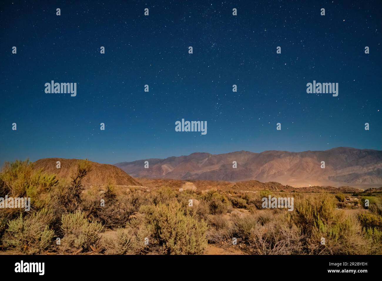 Starry night at Lone Pine, California, USA Stock Photo