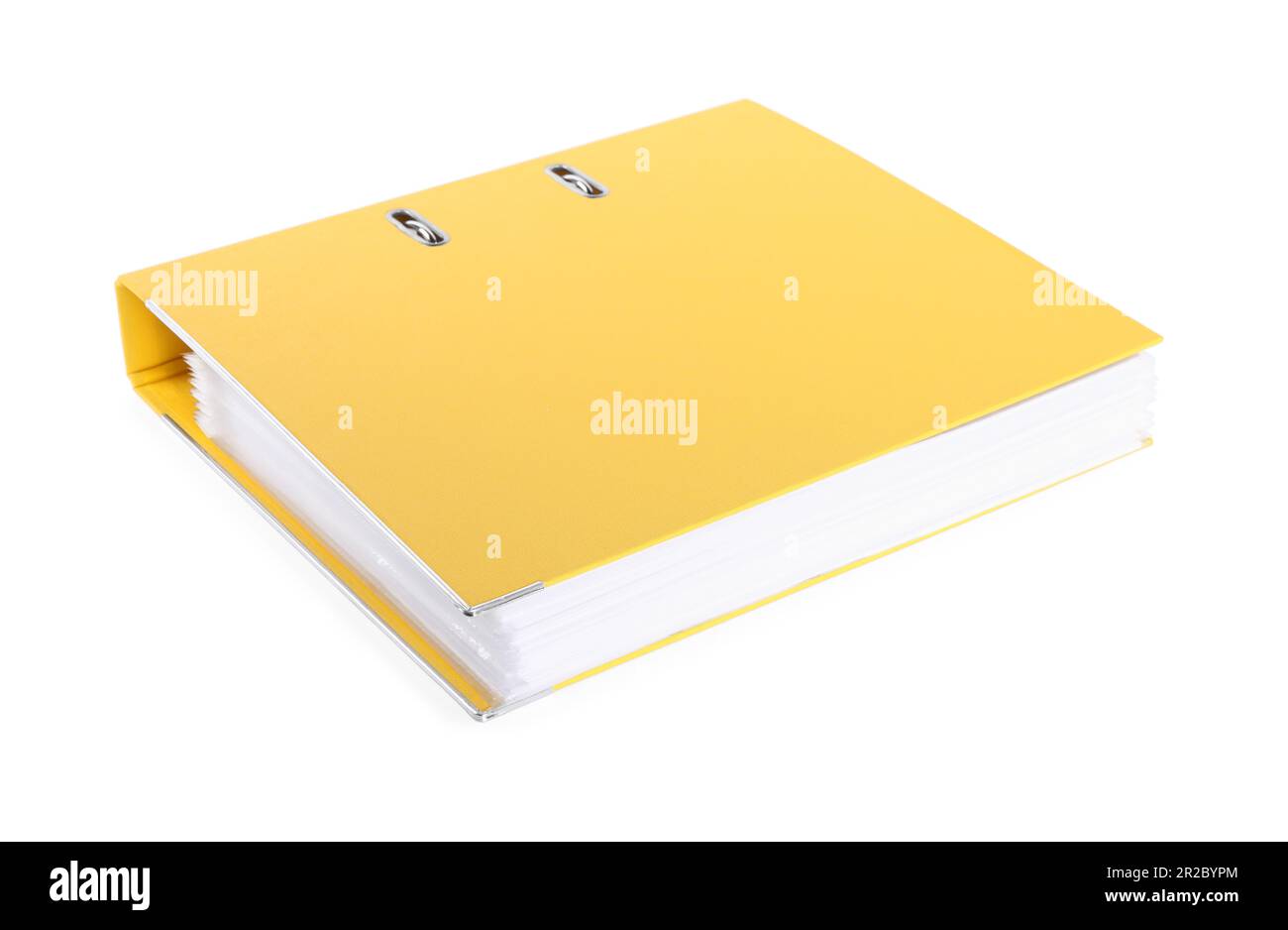 One yellow office folder isolated on white Stock Photo - Alamy