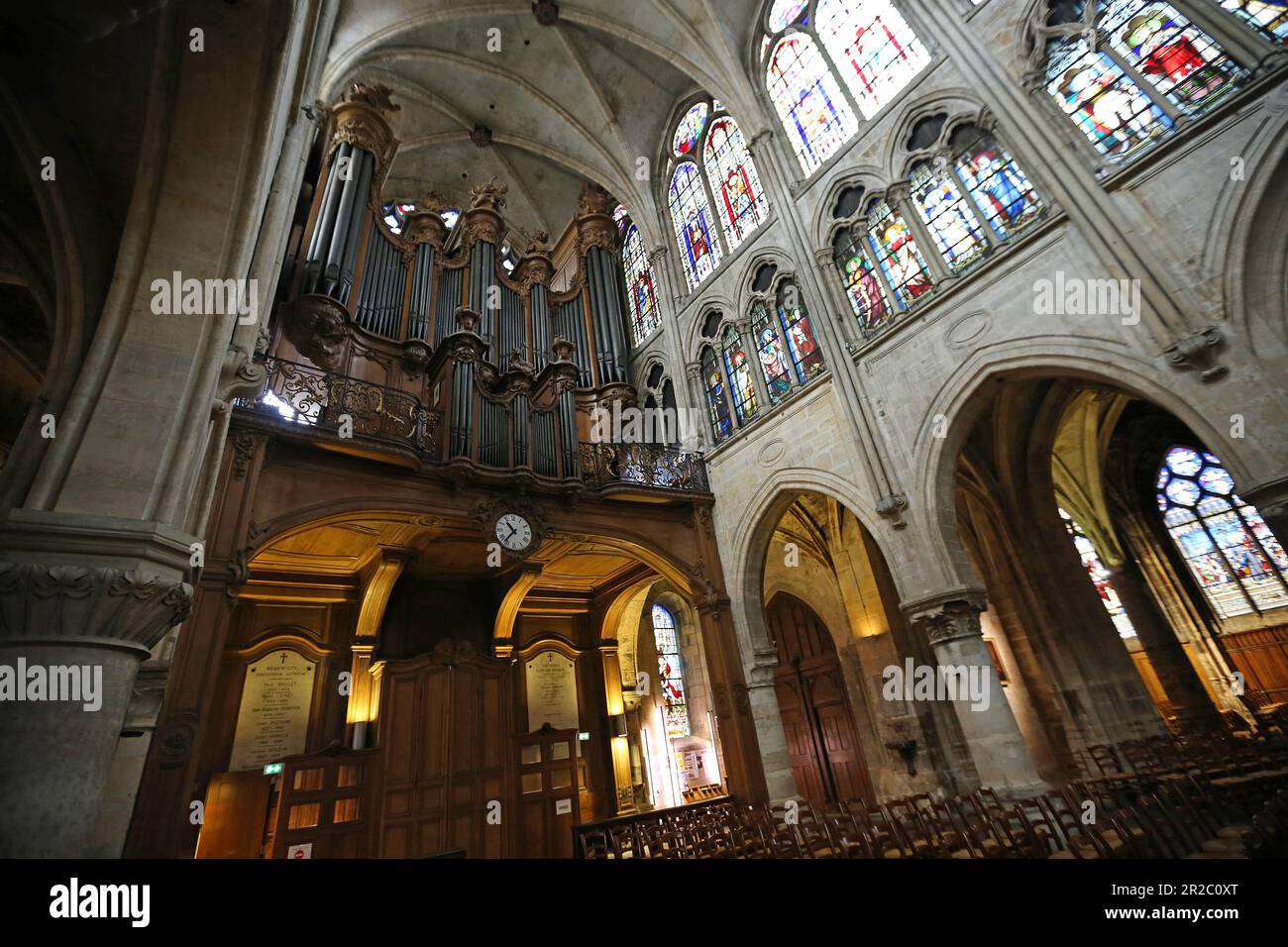The Grand Organ - Saint-Severin Church - Paris, France Stock Photo