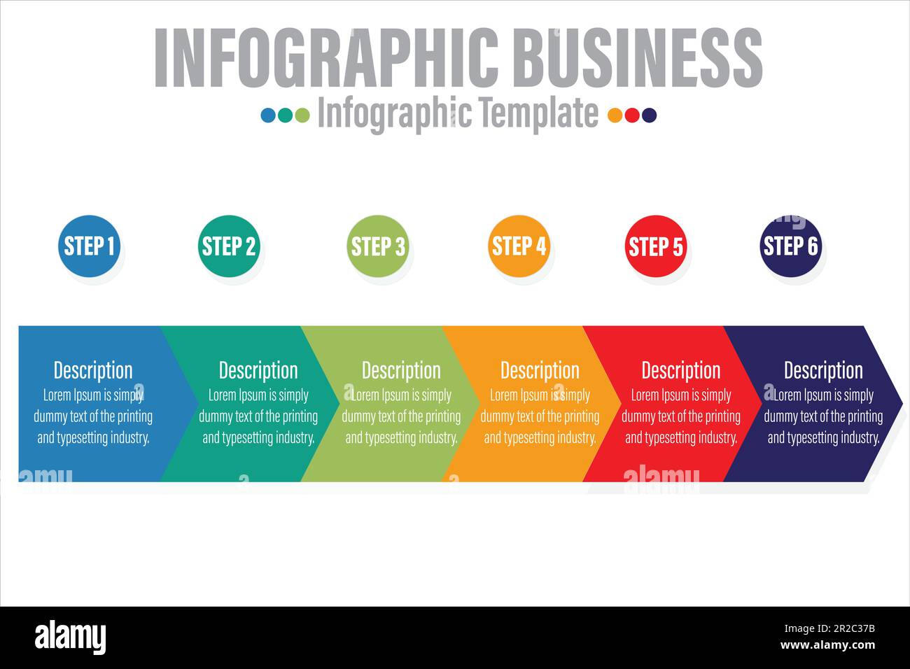 Presentation infographic template with 6 Steps or Six 6 options, vector ...