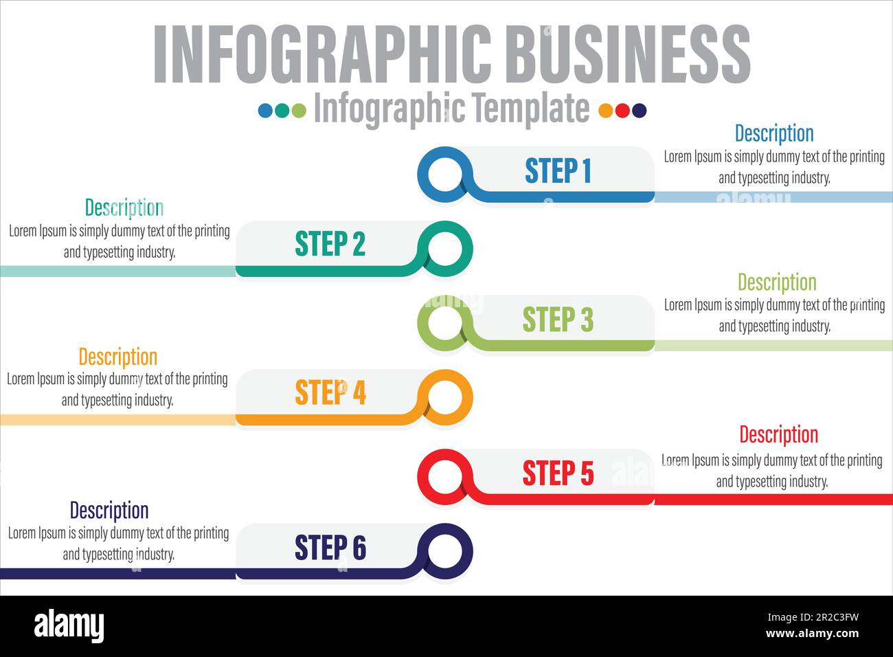 6 Steps Shape elements with steps,road map,options,milestone,timeline ...