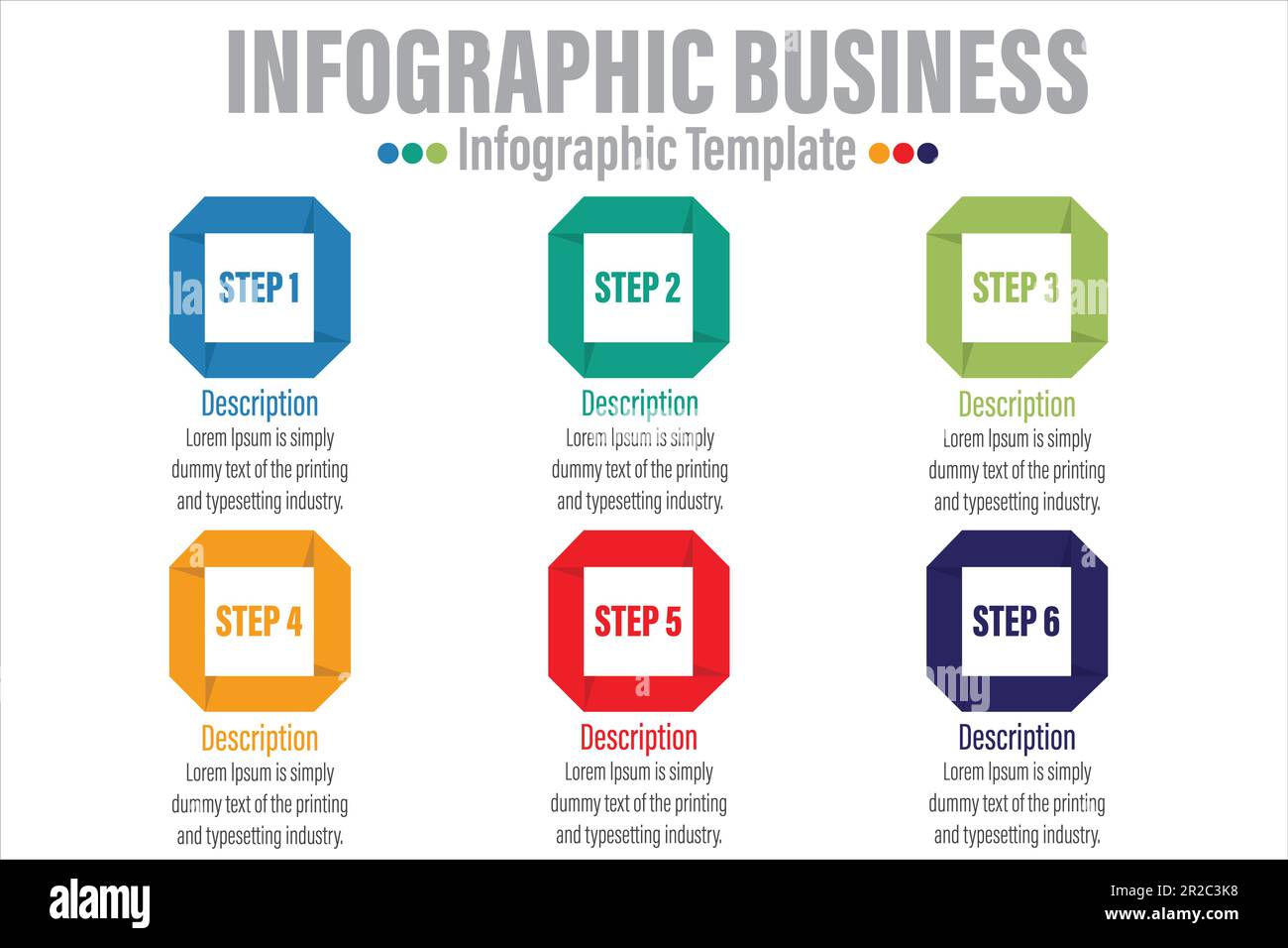 Infographic design template with numbers Six 6 option or six 6 Steps ...