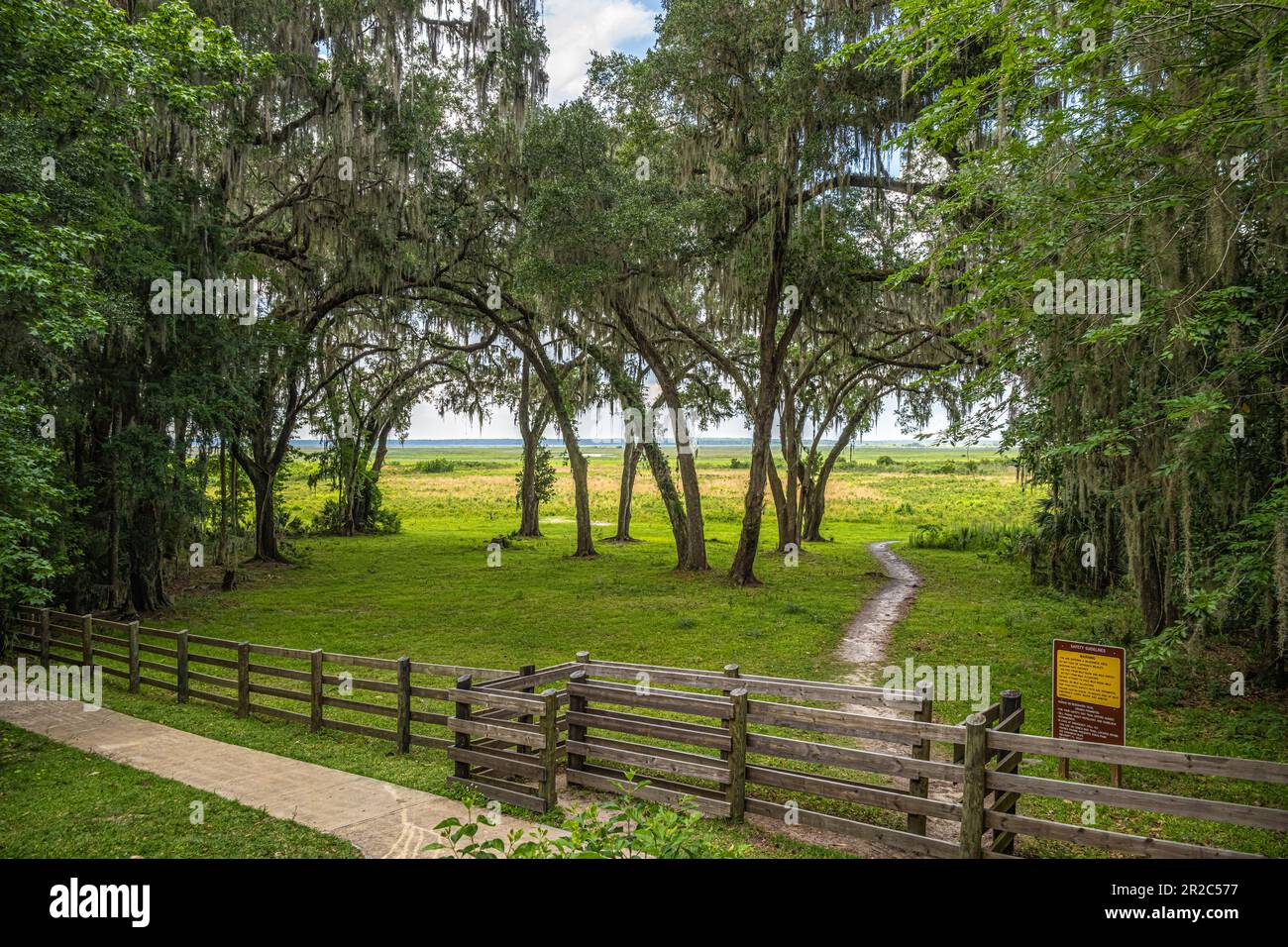 Visitor Center Observation Area at Paynes Prairie Preserve State Park in Micanopy, Florida, near Gainesville, Florida. (USA) Stock Photo